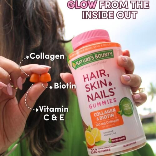 Nature’s bounty Hair Skin & nails with biotin and collagen Orange flavour 80 gummies