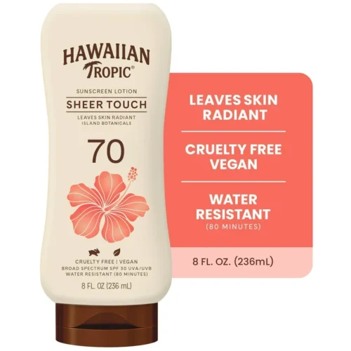 Hawaiian Tropic Sheer Touch Sunscreen Lotion, SPF 70, 236ml no white caste